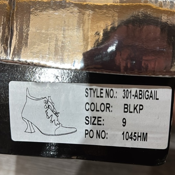 Ellie Black Lace-Up Ankle Boots. Great For Costume Wear. - Picture 1 of 7